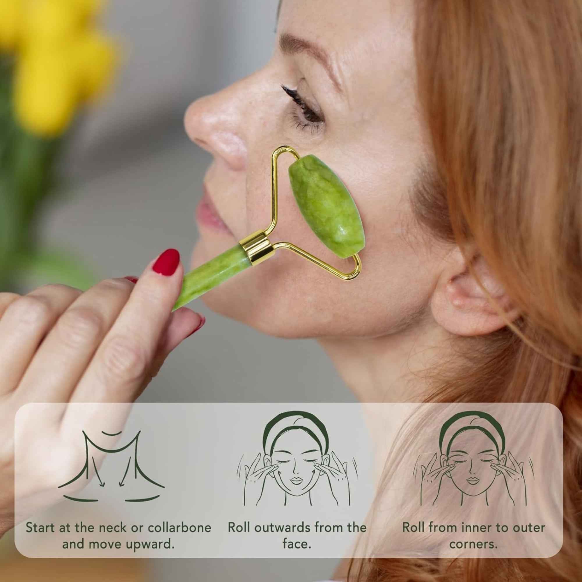 Jade Roller Facial Massager — De-Puffing Care | Skincare in Pakistan COD